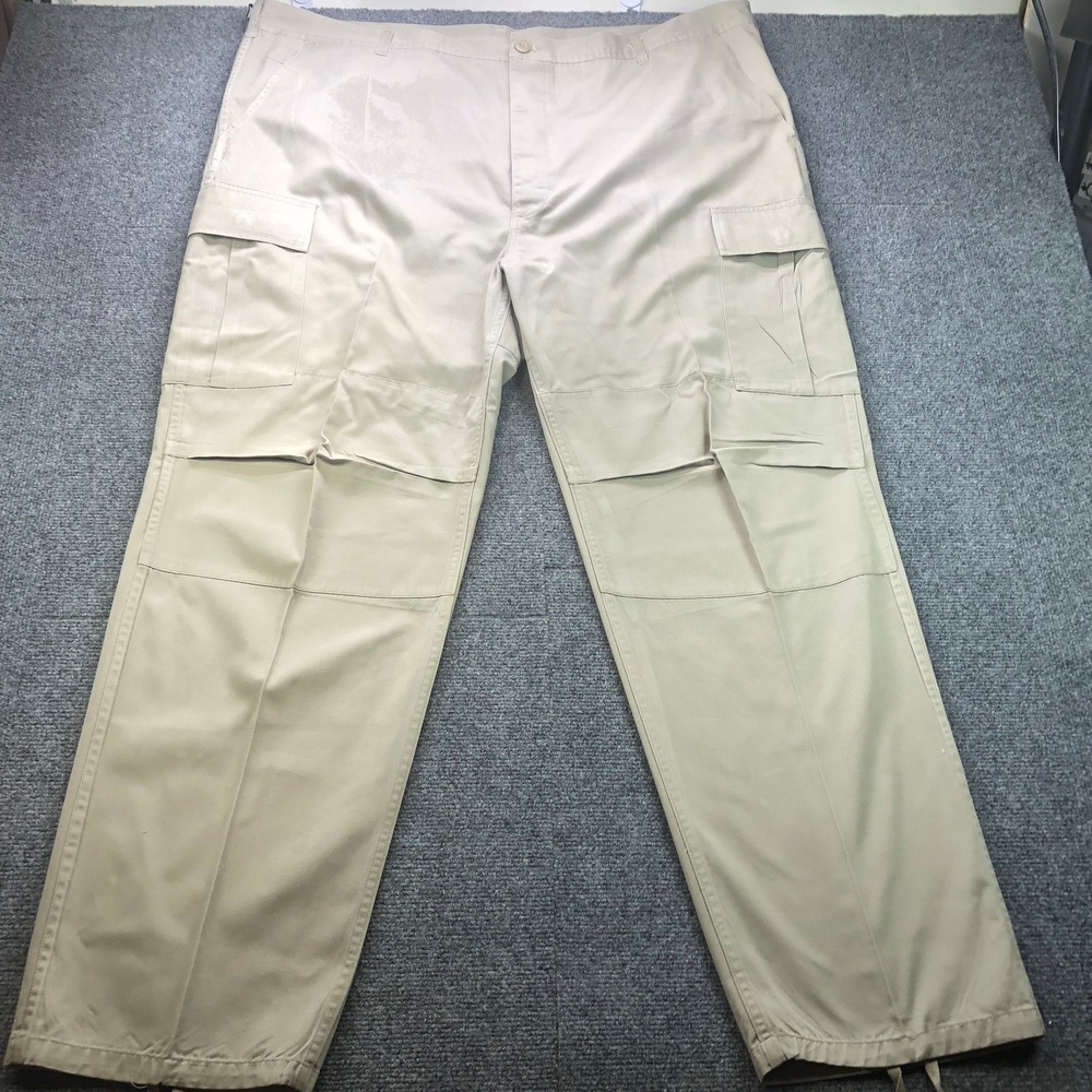 Men's‎ Beige Cargo Pants Tactical Outdoor Workwear Utility 48/31
